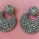 Vintage silver Rhinestone Jet Clip earrings Photo 0