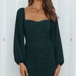 Hello Molly  Luxury Love Dark Green Long Sleeve Ruched Dress Size Small Photo 0