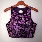 Mon Cheri Ellie Wilde Mon Cherie 10 Purple Velvet Beaded Crop Top Formal Photo 0