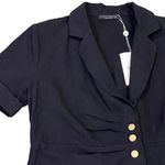 Final Touch  BOHME black dress button front ruching size large 100%  cotton Photo 2