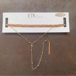 Ettika Revolve  Brown Vegan Leather and Gold Plated Choker w/ Gold Pendent Photo 0
