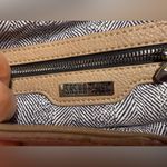 Sasha and Sofi Tan Leather Hobo Bag with Curved Shape and Top Handle Photo 7