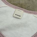 RARE PINKO Italy shimmery knit tee with rhinestone and bows Pink Photo 2