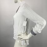 Sun & Shadow  White Keyhole Embroidered Top Photo 7