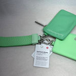 Lululemon Dual Pouch Wristlet Mint Green Zippered Pockets Strap Photo 0