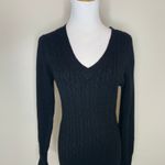 Black Sweater Dress Cable Knit Long Sleeve Sz Medium Photo 2