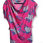 Love Couture Jeans pink mix cheetah chain prints Large top Photo 0