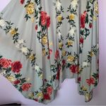 Lola P M Dress Midi Gray Boho Floral Handkerchief Crochet V Neck Size M Photo 2