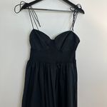 STAUD  Landry Shoulder-Tie Smocked Maxi Dress in Black Size X-Large Photo 3