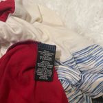 Signature Studio Red white blue color block tie front tee top shirt short sleeve  Photo 5