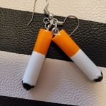 NWOT Cigarette Earrings White Photo 0