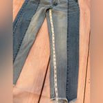 American Eagle Woman’s  Vintage High Rise Two Tone Fringe Button Fly Jeans Size 6 Photo 1