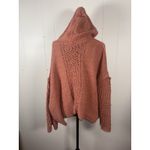 POL V-Neck Chenille Hooded Open Knit Sweater Large Oversized-Boho Anthropologie Photo 3