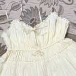 Aerie Tie Front Mini Dress Milkmaid Boho Cottagecore M Medium New Photo 3