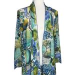 Kozan Molly Sheer Mesh Duster Cardigan Jacket L Abstract Art Print Open Front Size L Photo 2