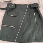 LF Seek The Label Black Vegan Leather Moto Biker Asymmetric Zip Mini Skirt, size S Photo 7