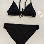 Juicy Couture NEW  Bikini Women XL Blk Spellout Vacation Beach Swim Pool Minimal Photo 0