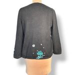 Vintage Michael Simon Event XL Holiday Village Sweater Black Blue Bead Applique Photo 6