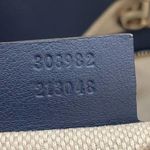 Gucci Navy blue patent leather SOHO double chain GG tote bag large Rare Photo 7