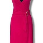 Banana Republic  Hot Pink V-Neck Faux Wrap Midi Dress with Belt Sz XS Women’s Photo 0
