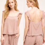 Anthropologie  Saturday Sunday Ruffle Sleeve Tank Top Mauve Pink XS Photo 1