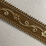 Nocona Belt Co Brown Leather Belt XL Silver Buckle Rhinestones Western Heavy Photo 5