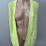 Anthropologie  Serenity Open Cardigan Knit Sweater Lime Yellow Green XS/S Photo 4