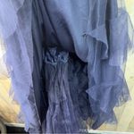 Teeze Me  Size 13 Floral Embroidered Layered Tull Belted Halter Neck Evening Gown Photo 4