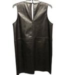 Evereve Elodie Black Vegan Leather Shift Dress Medium EUC Sleeveless Streetwear Photo 1