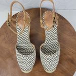 Crown Vintage Womens Alina Sandals 10 Black White Diamond Print Espadrille Wedge Photo 1