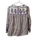 J.Crew Point Sur Shirt Blouse Boho Blue Red White Tassel Photo 2