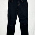 J Brand  Mid-Rise Straight Crop Dark Wash Black Distressed Jeans Size 24 (24x25) Photo 0