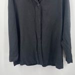 Eileen Fisher  Cardigan Size Large One Button Closure Linen Rayon Blend Black Photo 6