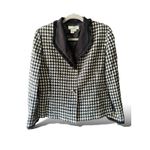 NWT Shomi Petites Houndstooth Black White Blazer Size 14 Photo 2