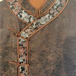 Chinese Elegant Brown Floral Jacket Photo 1