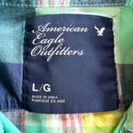 American Eagle  Womens Plaid Button Down Shirt Long Sleeves Collared Large Photo 5