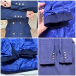 ZARA Woman navy double breasted 5 button military style pea coat sz L Photo 4