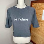 Madewell Je t’aime French I Love You Crewneck Sweatshirt Top in Dark Grey XS Photo 1