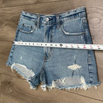 Abercrombie & Fitch  The Mom High Rise Stretch Blue Jean Shorts Size 25 Photo 5
