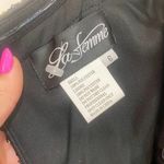 La Femme 21155 Fitted Maxi Gold & Black Strapless Gown Photo 6