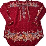 Johnny Was Gina tie neck heavily embroidered blouse NWT RARE Photo 0