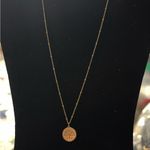 Gold tone costume Libra coin necklace as shown preowned Photo 2