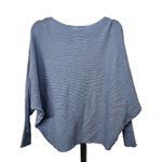 Greige Ribbed Dolman Sweater Womens Size L Side Buttons Long Sleeves Light Blue Size L Photo 1