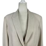 Oak + Fort Oatmeal Oversized Single Breasted One Button Blazer Flap Pocket SZ M Photo 2