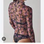 Free People NWOT  Lady Lux Printed Layering Top in Black Combo Photo 1