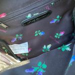 Betsey Johnson Black Mini Backpack Floral Lining Faux Leather Photo 12