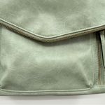 Sage Green Faux Leather Crossbody Bag Women’s Adjustable Strap Tassel Pocket Photo 4