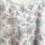 Stefano Basics Floral Knit Top Button Front Short Sleeve Cottagecore 22 Photo 2
