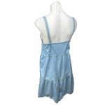 Z Supply  Daniela Blue Chambray Square Neck Strap Tiered Denim Jeans Dress Sz XS Photo 6