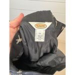 Talbots Vintage Black Dragonfly Embroidered Pattern Flat Front Pants Size 14 Photo 5